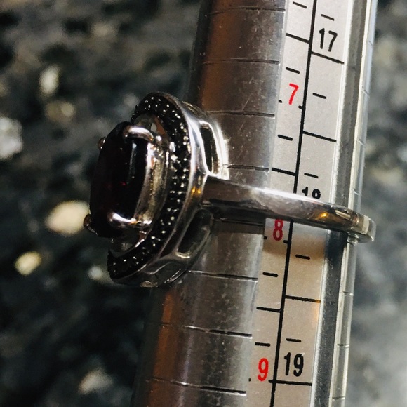 Gorgeous Lab Created Garnet Necklace & Ring Set - Picture 2 of 10